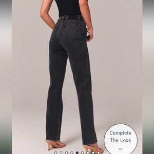 Abercrombie 90s straight ultra high rise faded black jeans